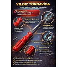 Naque Manyetik Uçlu Yıldız Tornavida, Ergonomik Kaymaz Sap, Dayanıklı Çelik Şaft, Vida Sökme Takma, Inşaat, Nalbur ve Ev Tamir Tornavidası