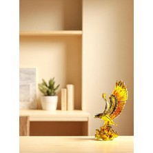 Özgürce Renkli Kanatlı Metal Kartal Biblo, Şık Dekoratif Ev Aksesuarı 14X12 cm