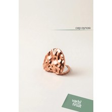 VarBiFırsat Metalik Kalp Şeklinde Katlanır Cep Aynası | Çift Taraflı Taşınabilir Makyaj Aynası - Rose Gold