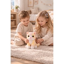 Hak-İş Oyuncak Pastel Sarı-Beyaz Peluş Kedi 30 cm