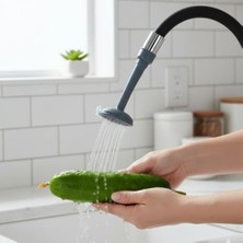 Naque Esnek Hortumlu Musluk Ucu Duş Başlığı – 360° Ayarlanabilir, Yüksek Basınçlı Su Tasarruflu Musluk Aparatı, Lavabo ve Duş Uyumlu