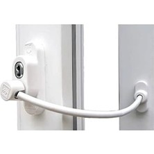 Naque 5 Adet Çelik Halatlı Pvc Pencere Çocuk Emniyet Kilidi Beyaz