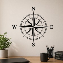 Eseran Print Compass Pusula Duvar Stickerı
