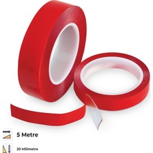 Sgs Çift Taraflı 20 mm Kırmızı Nano Silikon Bant Su Geçirmez Güçlü Tablo Montaj Bandı 5 Metre