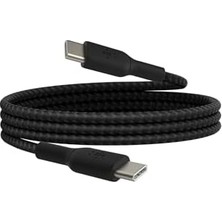 Naque Boost Charge Örgülü Usb-C, Hızlı Şarj Cihazı, Usb-C Şarj Kablosu, 16, 15, Galaxy S24, S23,, Ipad, Macbook, ve Daha Fazlası Için Hızlı Şarj, 1 Metre, Siyah