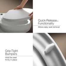 Naque 4639-RL-96 Cachet Readylatch Sessiz Kapanan Yuvarlak Klozet Oturağı, Yumuşak Kapanan Klozet Oturağı, Yuvarlak Klozet Kapağı Yavaş Kapat, Bisküvi