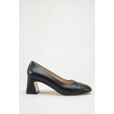 Oben Ayakkabı Hakiki Deri Kadın Topuklu Ayakkabı 5 cm Özel Tasarım Kavisli Topuk Şık Rahat 0029