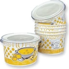 Naque Kağıt-Karton Çorba Kâsesi 16 Oz Şeffaf Kapaklı 250 Adet
