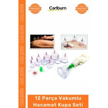 Carlburn #hacamat Profesyonel Terapi Masaj Selülit Giderici Set 12 Parça Vakumlu Hacamat Kupa Çkme Seti