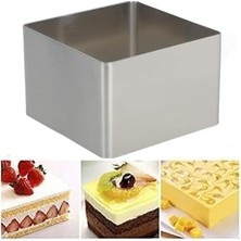 Naque Çelik Kare Şeklinde Pasta Kek Parfe Kalıbı