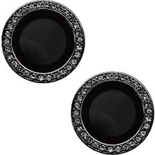 Naque 14 Plus ile Uyumlu Taşlı Kamera Lens Koruyucu Çerçeveli Koruyucu Siyah