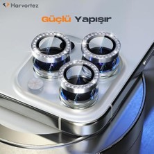 Naque 15 Pro,15 Pro Max Için, Taşlı, Kamera Lens Koruyucu, Basit Kurulum, Hd Görüntü, Metal Çerçeve, 9h Temperli Cam, Çizilmeye Dayanıklı, Camera Lens Protector (Siyah)
