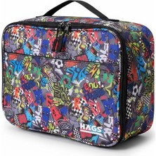 Naque Haegs Çocuk Beslenme Çantası, Erkek Çocukları Için Öğle Yemeği Kutusu - Termal Yalıtımlı Erkek Çocuk Beslenme Çantası, Kreş ve Okul Için Küçük Öğrenci Öğle Yemeği Kutusu - Graffiti Toys