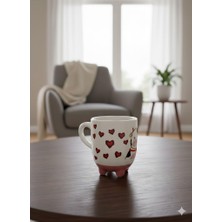 Naque Inek Kupa 06 El Yapımı 3D Krem Parlak Kupa - El Yapımı Seramik Kupa