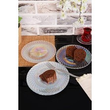 Naque Belinda Cam Tatlı-Kek Tabağı 6'lı Şeffaf