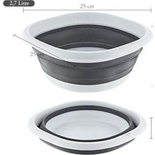 Naque Pazar Kapısı Katlanır Badya Akordiyon Silikon Leğen (Badya Set (10-5-2,7) Litre)