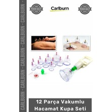 Carlburn #hacamat Profesyonel Kaliteli Selülit Giderici Masaj 12 Parça Vakumlu Hacamat Kupa Çekm Seti