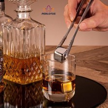 Naque Perlotus 4’lü Paslanmaz Çelik Viski Taşı Sulandırmadan Soğutma Buz Küpleri