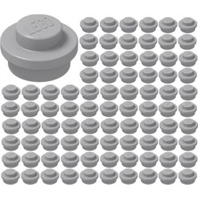 LEGO Yedek Parçalar: Plate Round: 100 Adet 1x1 Plate Round Parts Light Bluish Gray - Açık Gri 4073