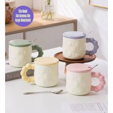 Naque Desenli ve Renkli Kulplu Seramik Kupa