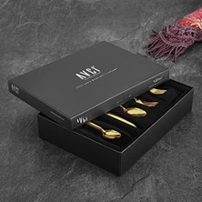 Naque Avcı Ktg-72 Klas Titanyum Gold 72 Parça Çatal Kaşık Bıçak Takımı 18/10 Paslanmaz Çelik