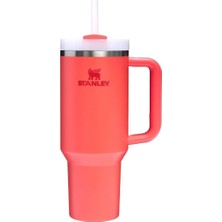 Naque Stanley Quencher Pipetli Termos Bardak, Mercan (Hot Coral), 1.18 Litre