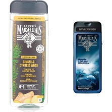 Naque Le Petit Marseillais Duş Jeli Men Serisi Zencefil & Akdeniz Selvisi (400 Ml) ve Le Petit Marseillais Duş Jeli Men Serisi Mineral ve Sedir Ağacı (400 Ml)