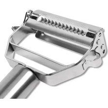 Naque Mallart® 3'ü 1 Arada Paslanmaz Çelik Sebze Soyacağı – Julienne, Düz ve Şerit Soyma Fonksiyonlu, Ergonomik Mutfak Soyacağı