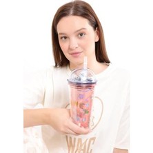 Naque 450 ml Polikarbon Planet Astronot Figürlü Dürbün Pipetli Bardak 20 10 cm