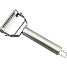 Naque Paslanmaz Çelik Jülyen Soyacak, Krem, 18 Cm, Sebze ve Meyve Soyma, Mutfak Doğrama Aleti, Ergonomik Tutma Yüzeyi