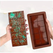 Naque Dubai Çikolata Kalıbı Silikon Tablet Çikolata Yapım Kalıbı Kadayıflı Fıstıklı Çikolata Için