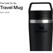 Naque Stanley Cafe To-Go Travel Mug Termos Bardak, Siyah, 0.35 Litre