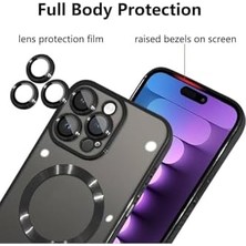 Naque 15 Pro Kılıf Kamera Mercek Korumalı Uyumlu Manyetik Şarjlı + Seramik Koruyucu Set
