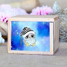Naque Giftmoda Ahşap Kutusunda Sevimli Baykuş Kupa Bardak