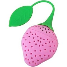 Naque Arvale Çay Süzgeci Silikon Çilek Şekilli Bitki Çayı Demleme Aparatı