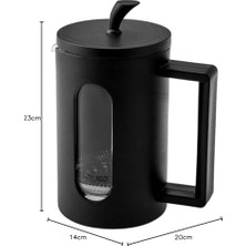 Naque Karaca Leya Kaşık Hediyeli Borosilikat Cam French Press 600 ml