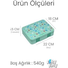 Naque 1300 ml Tek Kat Sızdırmaz,karışmaz 4 Bölmeli Çocuk Beslenme Kutusu -FFB091-1300