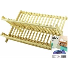 Naque Ahşap Bambu Bulaşıklık ve Tabaklık, Tezgah Üstü, 43X34 cm