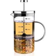 Naque Borosilikat Cam 700 ml French Press, Demlik, Ölçü Kabı,