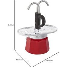 Naque Bialetti - Set Mini Express: Ocak Üstü Espresso Pişirici + 2 Cups - Magrite Serisi