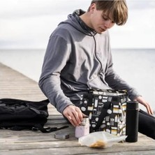 Naque Ikea || Öğle Yemeği Çantası | Saklama Çantası | Desenli Gri | Malzemeler: %100 Polipropilen | Ofis / Üniversite ve Okul Için