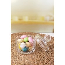 Naque Deconox Lüx Kristal Mini Cam Şekerlik & Cam Lokumluk, Kesme Cam Lüx Şekerlik 7.5cm*9.2cm - 06643