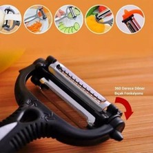 Naque 3'ü 1 Arada Mutfak Soyacağı, Çok Fonksiyonlu Sebze Meyve Soyucu, Döner Başlıklı, 15X8X2 cm