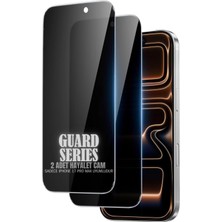 Naque - (2'li Guard Hayalet) 17 Pro Max ile Uyumlu Hayalet 6d Tam Kaplayan Temperli Cam Ekran Koruyucu
