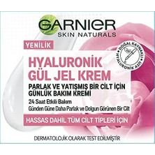 Naque Hyaluronik Gül Jel Krem Parlak ve Yatışmış Bir Cilt Için Günlük Bakım Kremi (50 Ml)