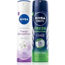 Naque Fresh Sensation Kadın ve Erkek Sprey Deodorant 150 Ml,72 Saat Anti-Perspirant Koruma,uzun Süren Ferahlık X2