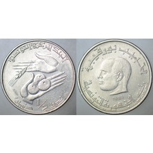 Banknoting Tunus 1/2 Dinar 1983 Fao Habib Burgiba Büstlü.