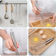 Naque Paslanmaz Çelik Top Uçlu Çırpıcı, Paslanmaz Çelik Yapı, Daha Hızlı ve Etkili Karıştırma, Makinede Yıkanabilir, Ev Ofis Restoran Kullanımına Uygun Pasta Kek Sos Ayran Yumurta Çırpıcı