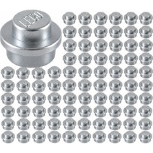 LEGO Yedek Parçalar: Plate Round: 100 Adet 1x1 Plate Round Parts Metallic Silver - Gümüş 4073