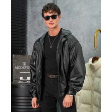 Modefendicom Yüksek Kalite Bomber Oversize Deri Mont